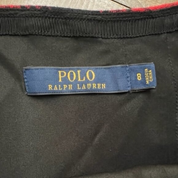 Polo Ralph Lauren Red & Black Checked Skirt Wool Blend Silk Lined - Picture 5 of 5